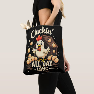 Funny Chicken Humour Rustic Farm Life Throw Pillow Tote Bag