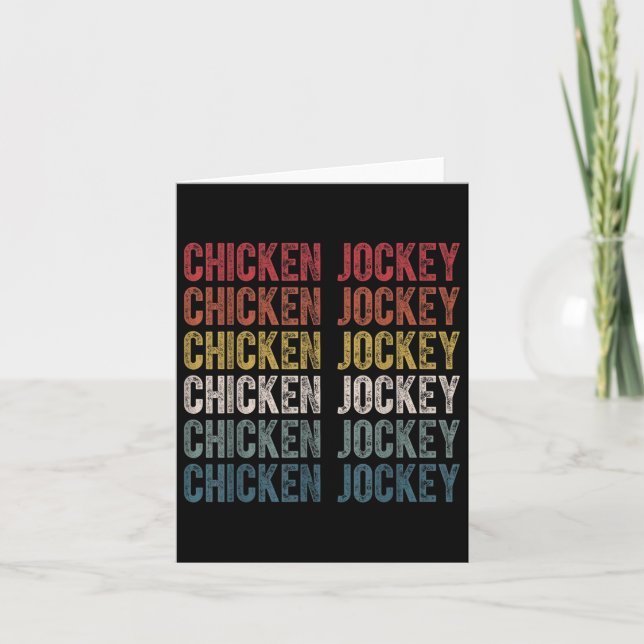 Funny Chicken Jockey Stacked Repeat Font Fun Gag M Card (Front)