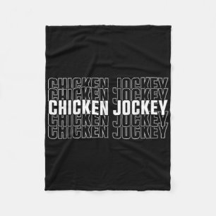 Funny Chicken Jockey Stacked Repeat Font Fun Gag M Fleece Blanket