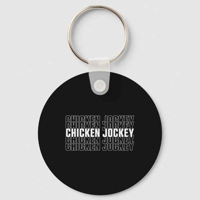 Funny Chicken Jockey Stacked Repeat Font Fun Gag M Key Ring (Front)