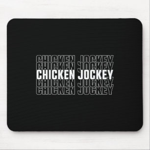 Funny Chicken Jockey Stacked Repeat Font Fun Gag M Mouse Pad