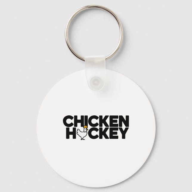 Funny Chicken Jockey Stacked Repeat Fun Gag Meme H Key Ring (Front)