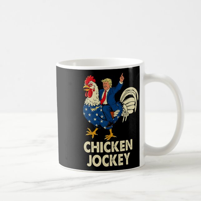 Funny Chicken Jockey Trump Meme For Men Women  Coffee Mug (Right)