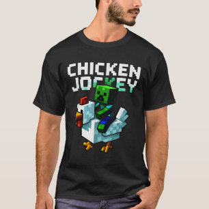 Funny Chicken Jockey Zombie Pixel Art Gamer Shirt 