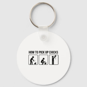 Funny Chicken Jokes For Men How To Pick Up Chicks Key Ring