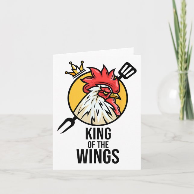 Funny Chicken King Wings Fans Bbq Drumstick Gift F Card (Front)
