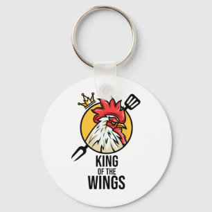 Funny Chicken King Wings Fans Bbq Drumstick Gift F Key Ring