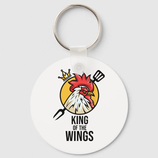 Funny Chicken King Wings Fans Bbq Drumstick Gift F Key Ring (Front)