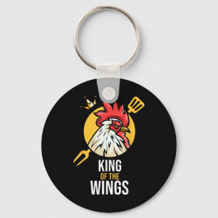 Funny Chicken King Wings Fans Bbq Drumstick Gift F Key Ring