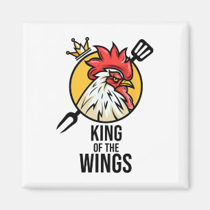 Funny Chicken King Wings Fans Bbq Drumstick Gift F Magnet