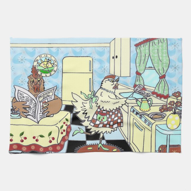 Funny chicken kitchen towels (Horizontal)