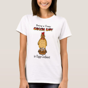 Funny Chicken Lady Humour T-Shirt