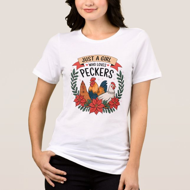 Funny Chicken Lady Tri-Blend Shirt (Front)