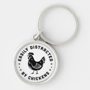 Funny chicken lover farm life quotes key ring