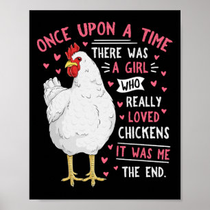 Funny Chicken Lover Women Girls Cute Farm Animal H Poster
