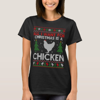 Funny Chicken Lover Xmas Gift Chicken Ugly Christm T-Shirt