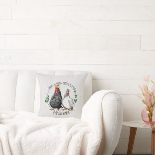 funny chicken lovers word art cushion