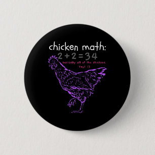 Funny Chicken Math 6 Cm Round Badge