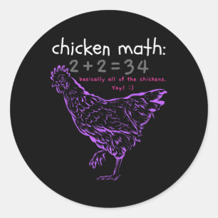 Funny Chicken Math Classic Round Sticker