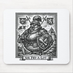 Funny Chicken Mediaeval Knight Sir-fry-a-lot Chick Mouse Pad