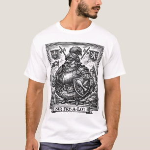 Funny Chicken Mediaeval Knight Sir-fry-a-lot Chick T-Shirt