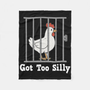 Funny Chicken Meme Got Too Silly Humour Gifts Men Fleece Blanket