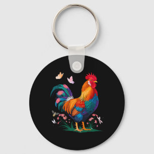 Funny Chicken Men Women Rooster Chicken Lovers  Key Ring