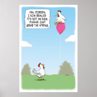 Funny Chicken Mistakes Balloon for Egg