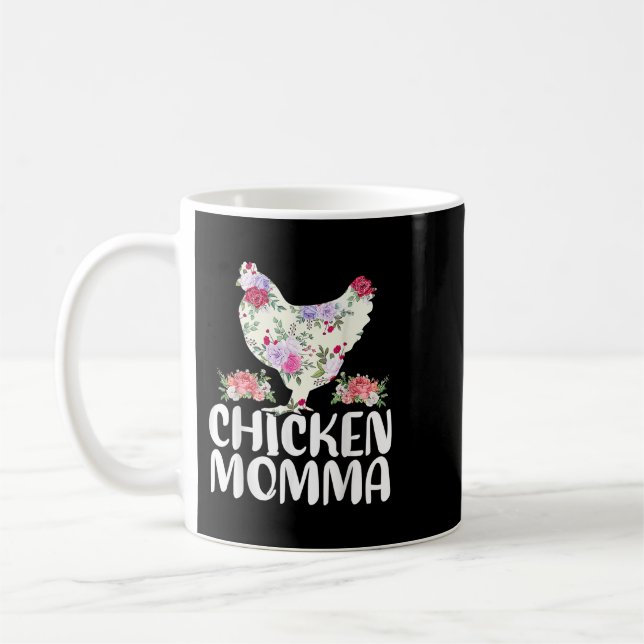 Funny Chicken Momma Shirt For Women Mothers Day Coffee Mug (Left)