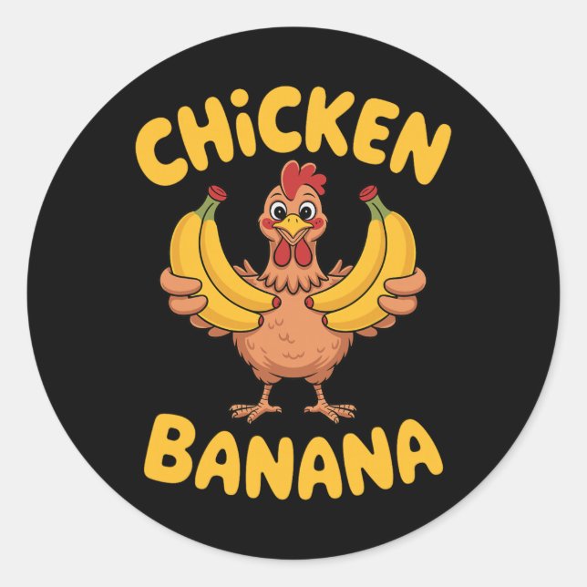 Funny Chicken Nana _1  Classic Round Sticker (Front)