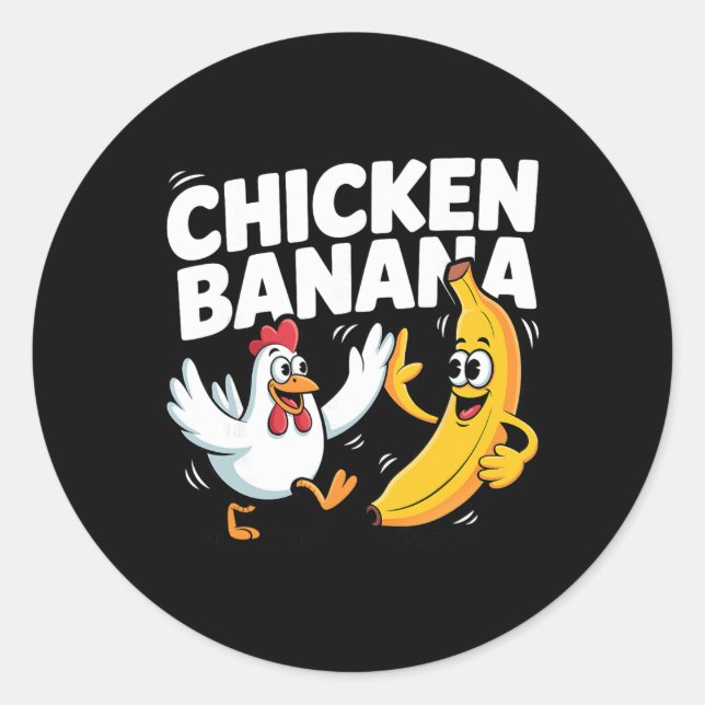 Funny Chicken Nana Dance  Classic Round Sticker (Front)