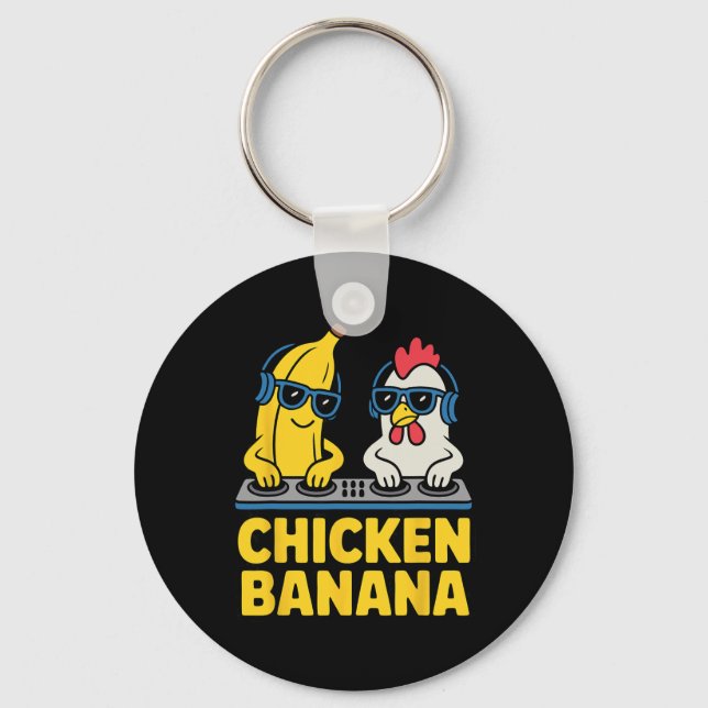 Funny Chicken Nana  Key Ring (Front)