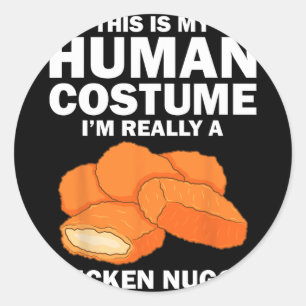 Funny Chicken Nugget Costume For Kids Fashion Nugg Classic Round Sticker