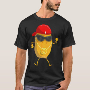 Funny Chicken Nugget Gift For Kids Cool Gangster N T-Shirt