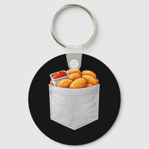 Funny Chicken Nugget In Fake Pocket Cool Novelty H Key Ring