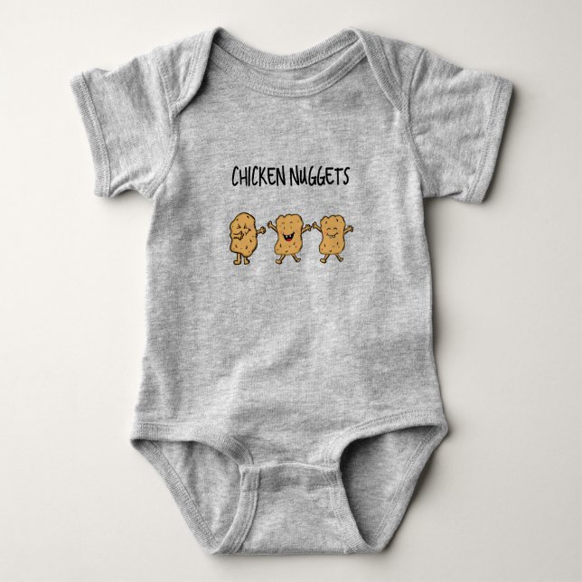 Funny Chicken Nuggets Baby Bodysuit (Front)
