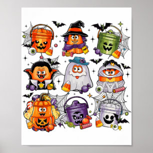 Funny Chicken Nuggets In Pumpkin Zombie Costume Ha Poster