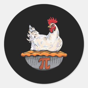 Funny Chicken Pie Lover Math Geek Math Nerd Pi Day Classic Round Sticker