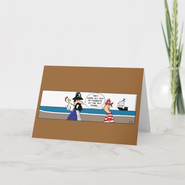 Funny Chicken Pirate Card (Front)