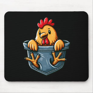 Funny Chicken Pocket Hen Poultry Owner Chicken Whi Mouse Pad