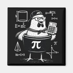 Funny Chicken Pot Holding Calculator Math Teacher  Magnet