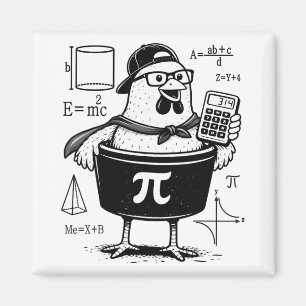 Funny Chicken Pot Holding Calculator Math Teacher Magnet