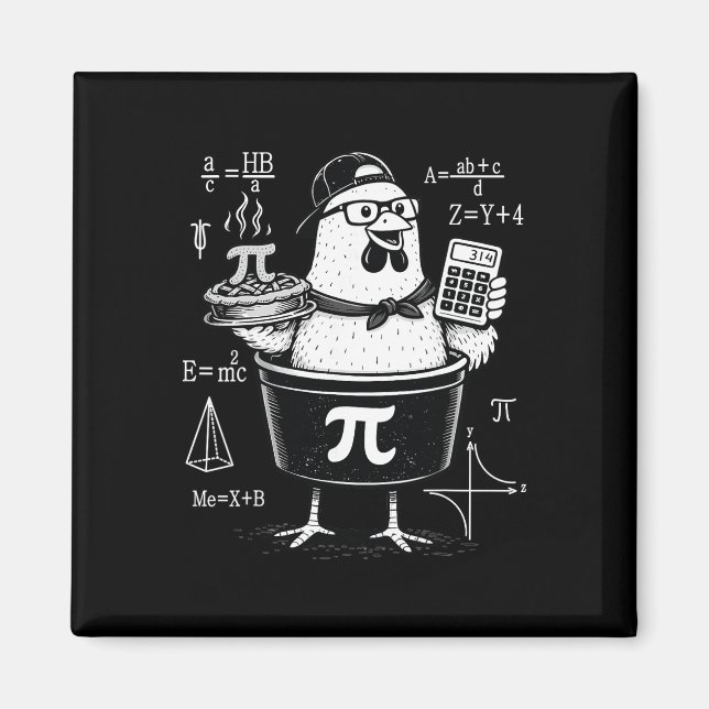 Funny Chicken Pot Holding Calculator Math Teacher  Magnet (Front)