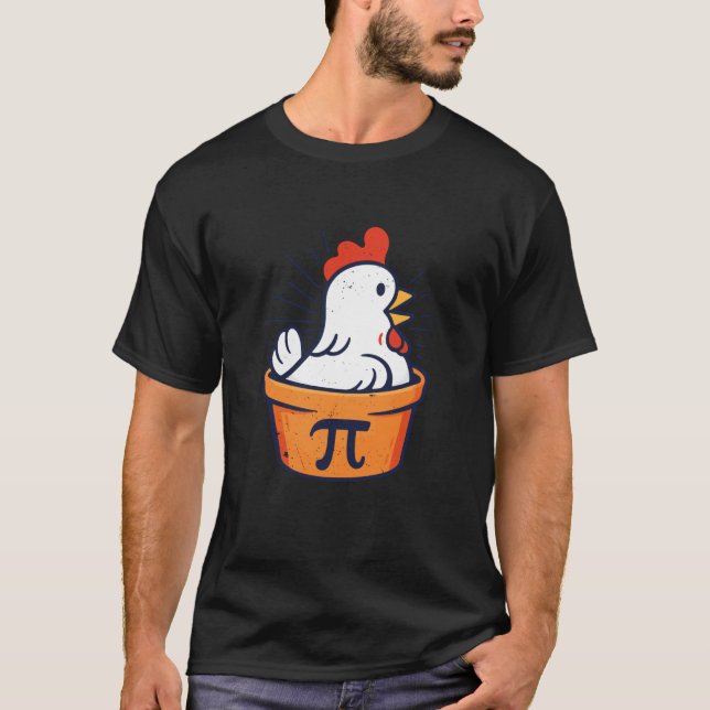 Funny Chicken Pot Pi Day Math Geek Gift T-Shirt (Front)