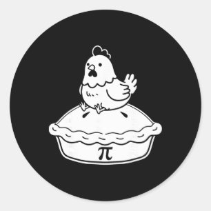 Funny Chicken Pot Pi Day Pie Math Lover 3.14 Men W Classic Round Sticker