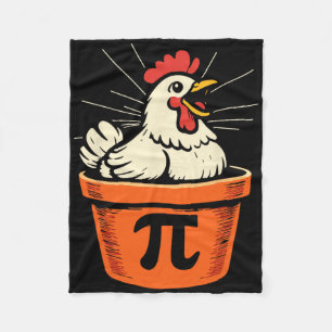 Funny Chicken Pot Pi Day Pie Math Lover 3.14 Men W Fleece Blanket