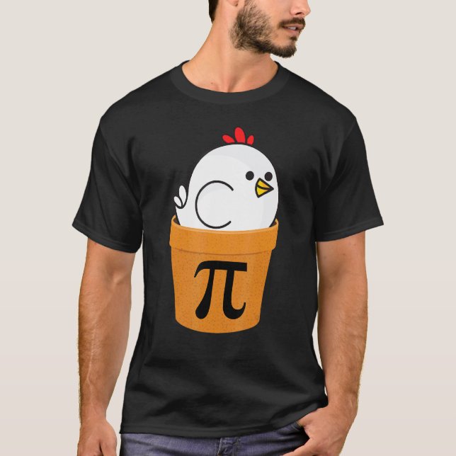Funny Chicken Pot Pi  Loves Math Math Day T-Shirt (Front)