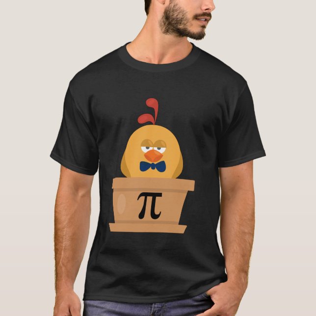 Funny Chicken Pot Pi Shirt Day Pie Math Lover Geek (Front)