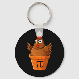 Funny Chicken Pot Pi Shirt Day Pie Math Lover Geek Key Ring