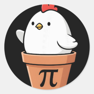 Funny Chicken Pot Pie 3,14 Pi Number Math Teacher Classic Round Sticker
